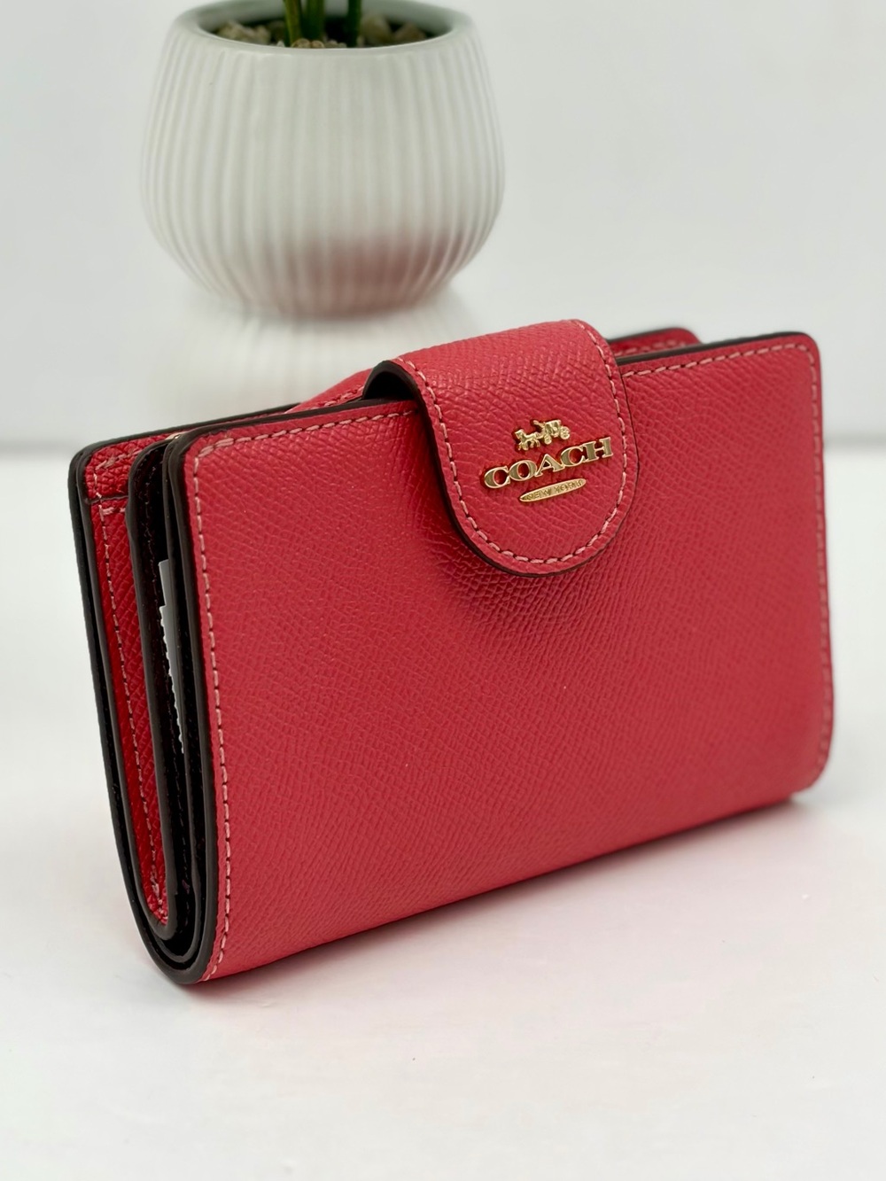 COACH Medium Corner Zip Wallet Watermelon